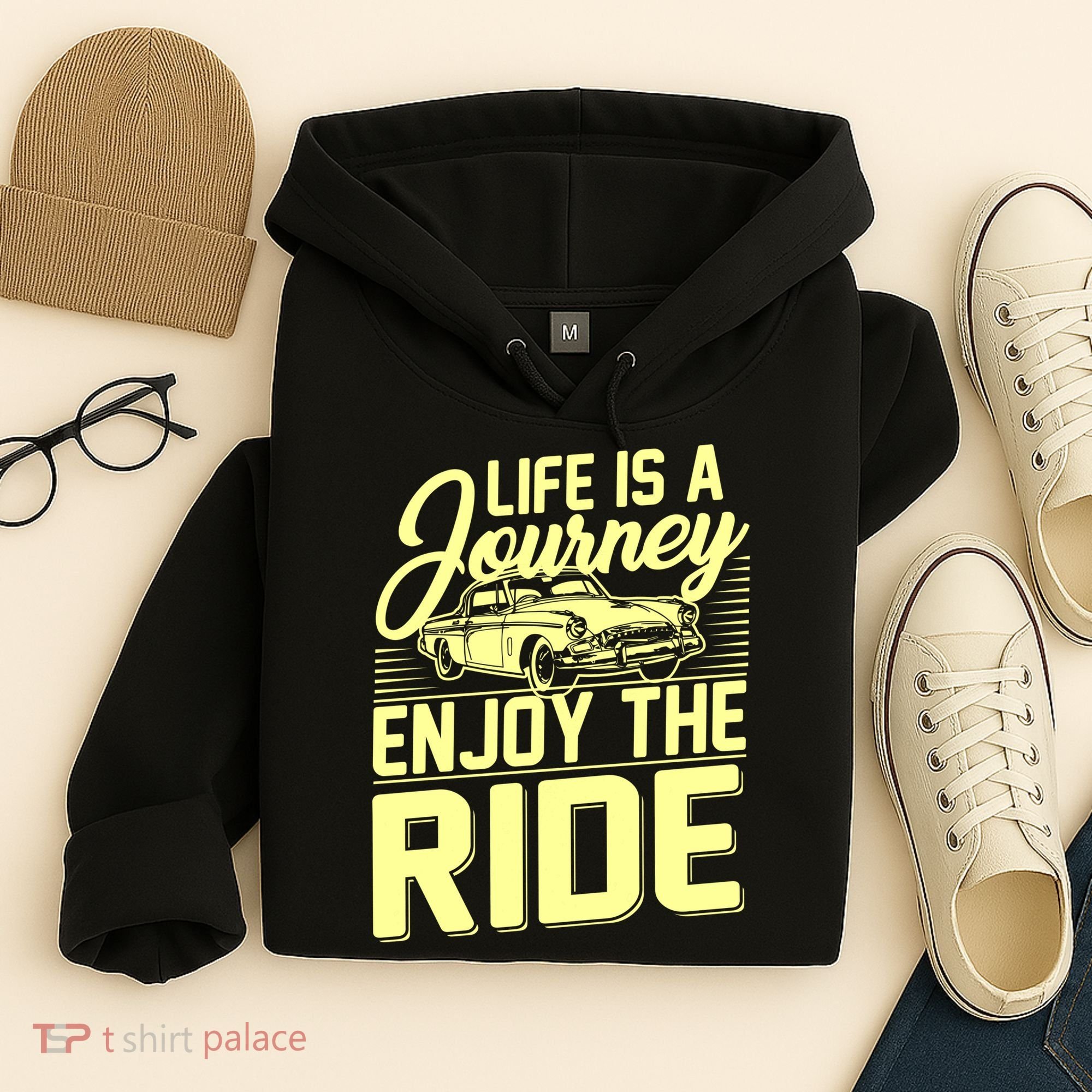 Life Is A Journey Enjoy The Ride Classic Car Hoodie