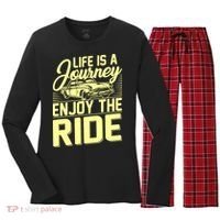 Life Is A Journey Enjoy The Ride Classic Car Women's Long Sleeve Flannel Pajama Set  thumb 0