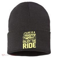 Life Is A Journey Enjoy The Ride Classic Car Sustainable Knit Beanie thumb 0