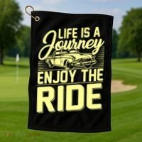 Life Is A Journey Enjoy The Ride Classic Car Golf Towel thumb 1