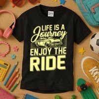 Life Is A Journey Enjoy The Ride Classic Car Kids T-Shirt thumb 3