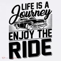 Life Is A Journey Enjoy The Ride Classic Car Comfort Colors Garment-Dyed Hooded Sweatshirt thumb 2