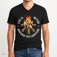 Life Is Better Around The Campfire V-Neck T-Shirt thumb 2