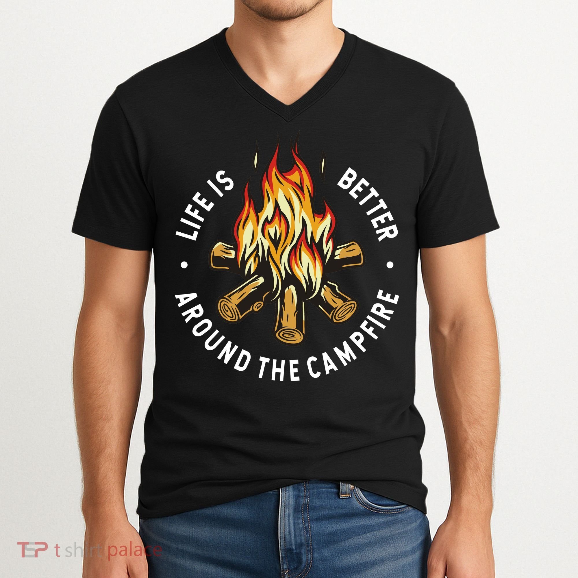 Life Is Better Around The Campfire V-Neck T-Shirt