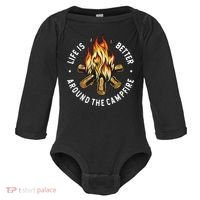 Life Is Better Around The Campfire Baby Long Sleeve Bodysuit thumb 0