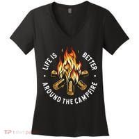Life Is Better Around The Campfire Women's V-Neck T-Shirt thumb 0