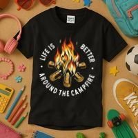 Life Is Better Around The Campfire Kids T-Shirt thumb 3