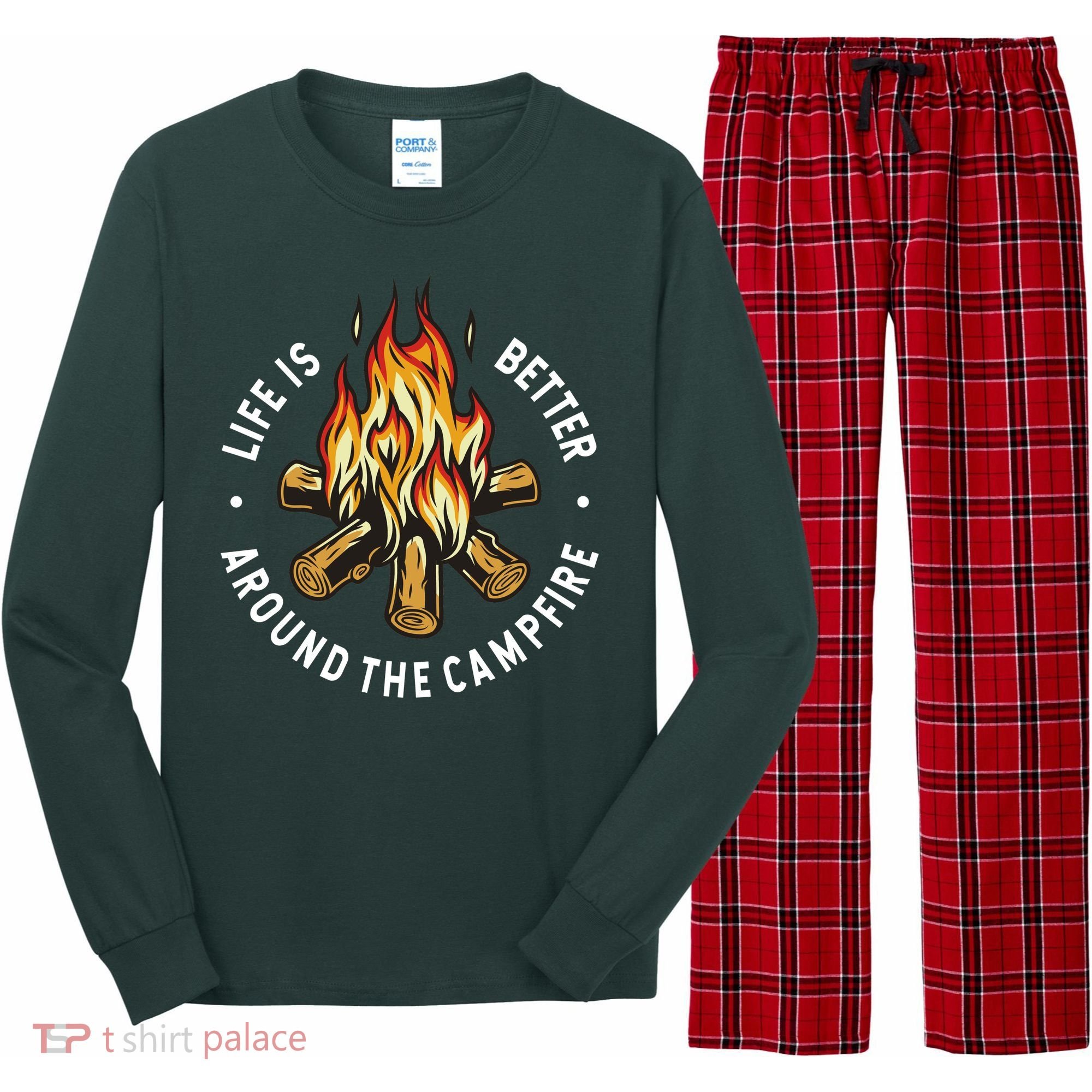 Life Is Better Around The Campfire Long Sleeve Pajama Set