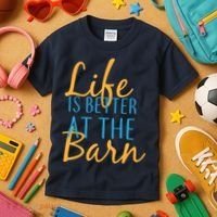 Life is Better at the Barn Kids T-Shirt thumb 3