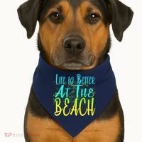 Life Is Better At The Beach USA-Made Doggie Bandana thumb 1