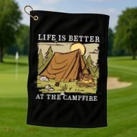 Life Is Better At The Campfire Golf Towel thumb 1