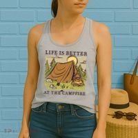 Life Is Better At The Campfire Women's Tank Top thumb 2