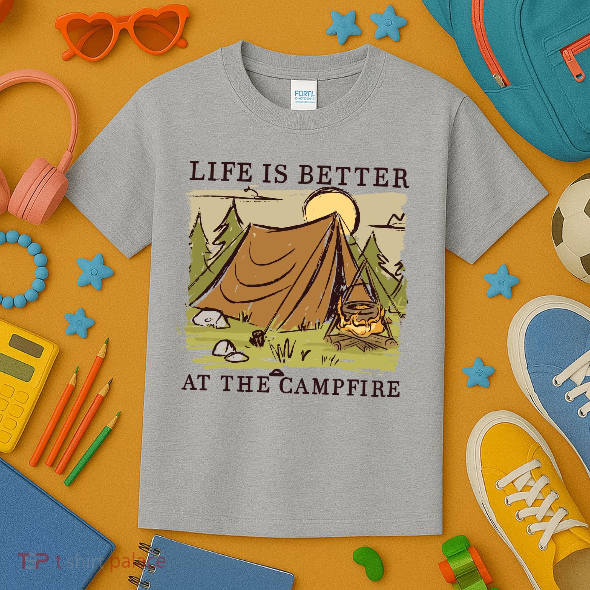 Life Is Better At The Campfire Kids T-Shirt