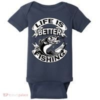 Life Is Better Fishing Baby Bodysuit thumb 0