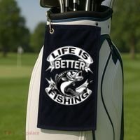 Life Is Better Fishing Golf Towel thumb 2
