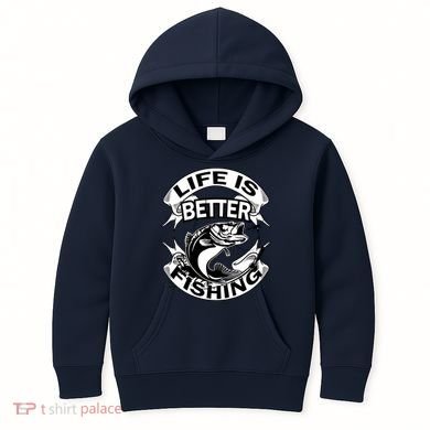 Life Is Better Fishing Kids Hoodie