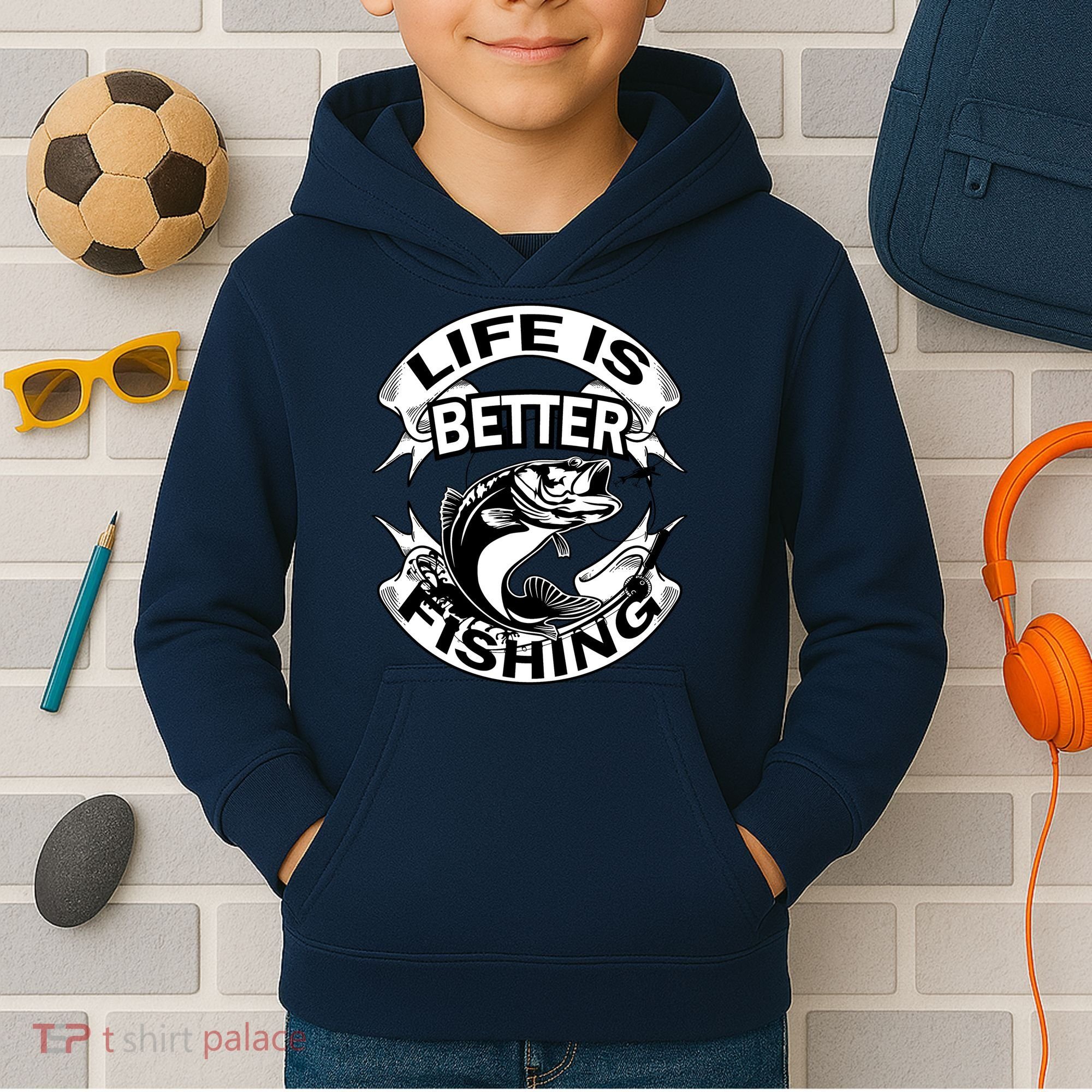Life Is Better Fishing Kids Hoodie
