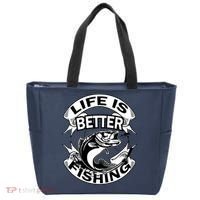 Life Is Better Fishing Tote Bag thumb 0