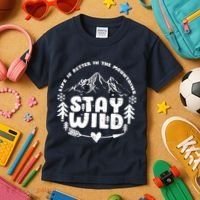 Life Is Better In The Mountains Stay Wild Kids T-Shirt thumb 3