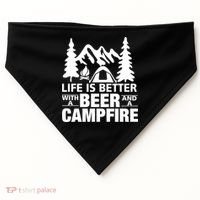 Life Is Better With A Beer And A Campfire USA-Made Doggie Bandana thumb 0