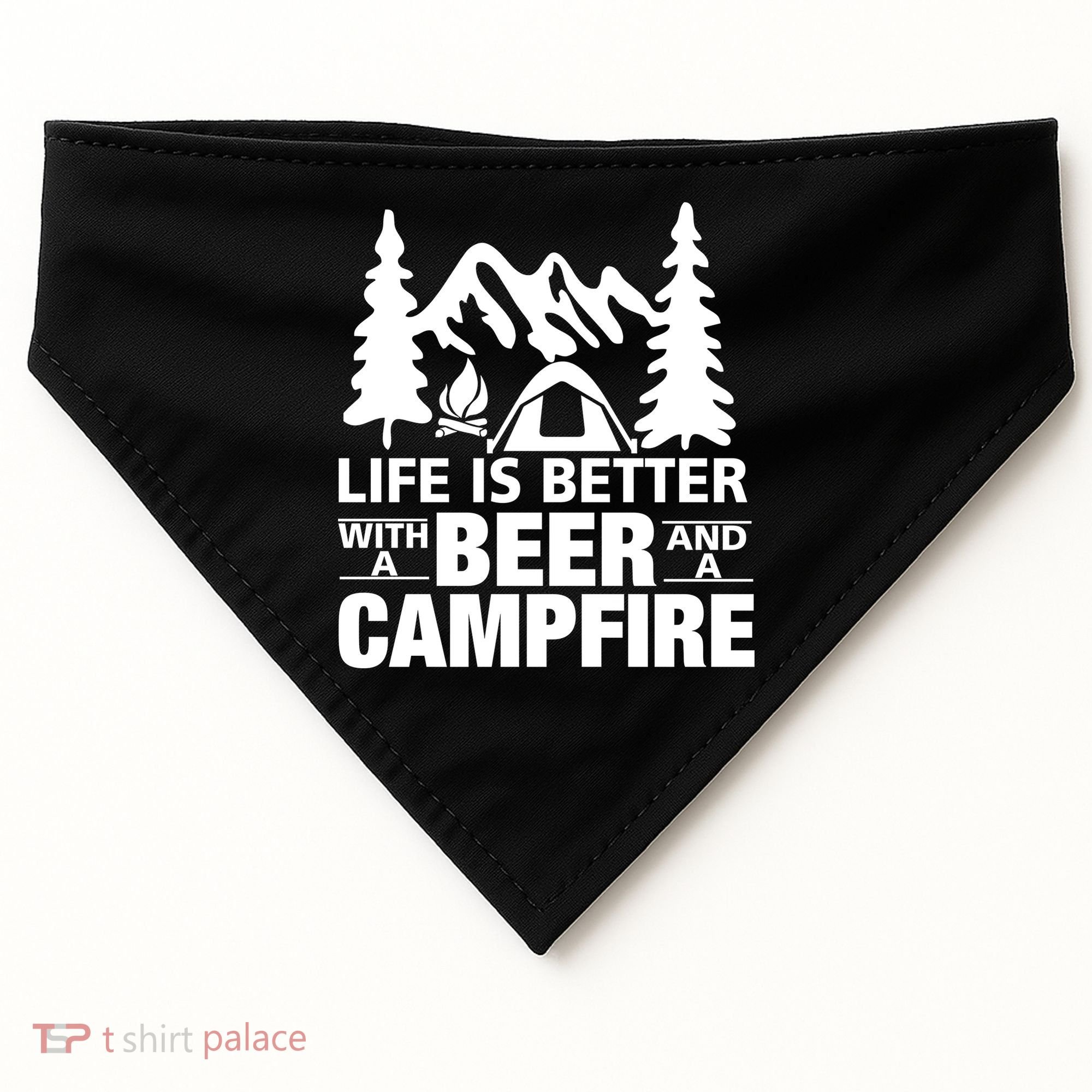Life Is Better With A Beer And A Campfire USA-Made Doggie Bandana