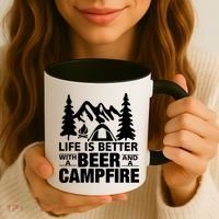 Life Is Better With A Beer And A Campfire Coffee Mug thumb 3