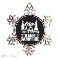 Life Is Better With A Beer And A Campfire Ornament thumb 0