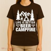 Life Is Better With A Beer And A Campfire T-Shirt thumb 4