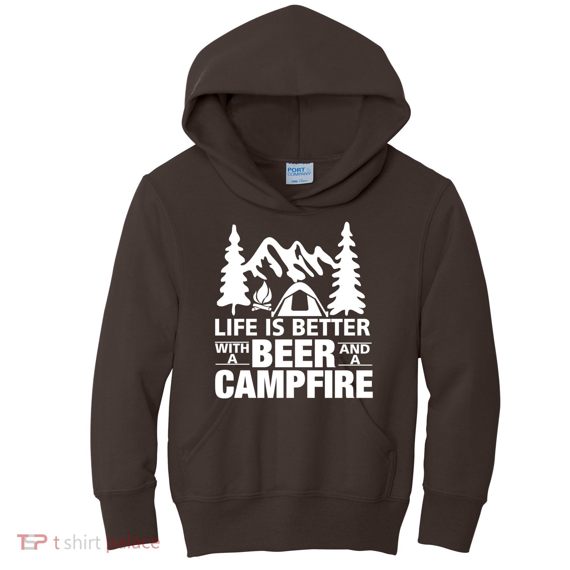 Life Is Better With A Beer And A Campfire Kids Hoodie