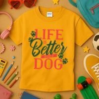 Life Is Better With A Dog Kids T-Shirt thumb 3