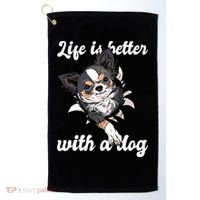 Life Is Better With A Dog Cute Golf Towel thumb 0