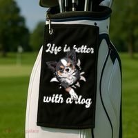 Life Is Better With A Dog Cute Golf Towel thumb 2