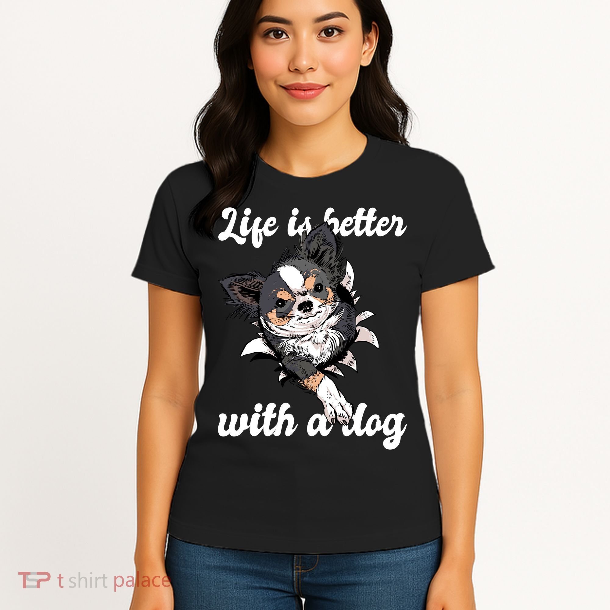 Life Is Better With A Dog Cute Women's T-Shirt