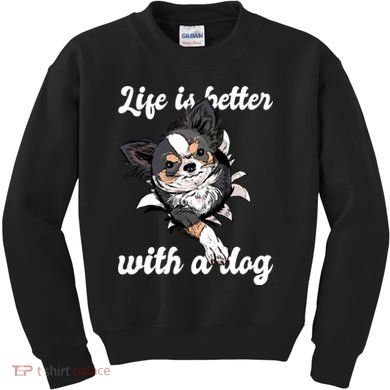 Life Is Better With A Dog Cute Kids Sweatshirt