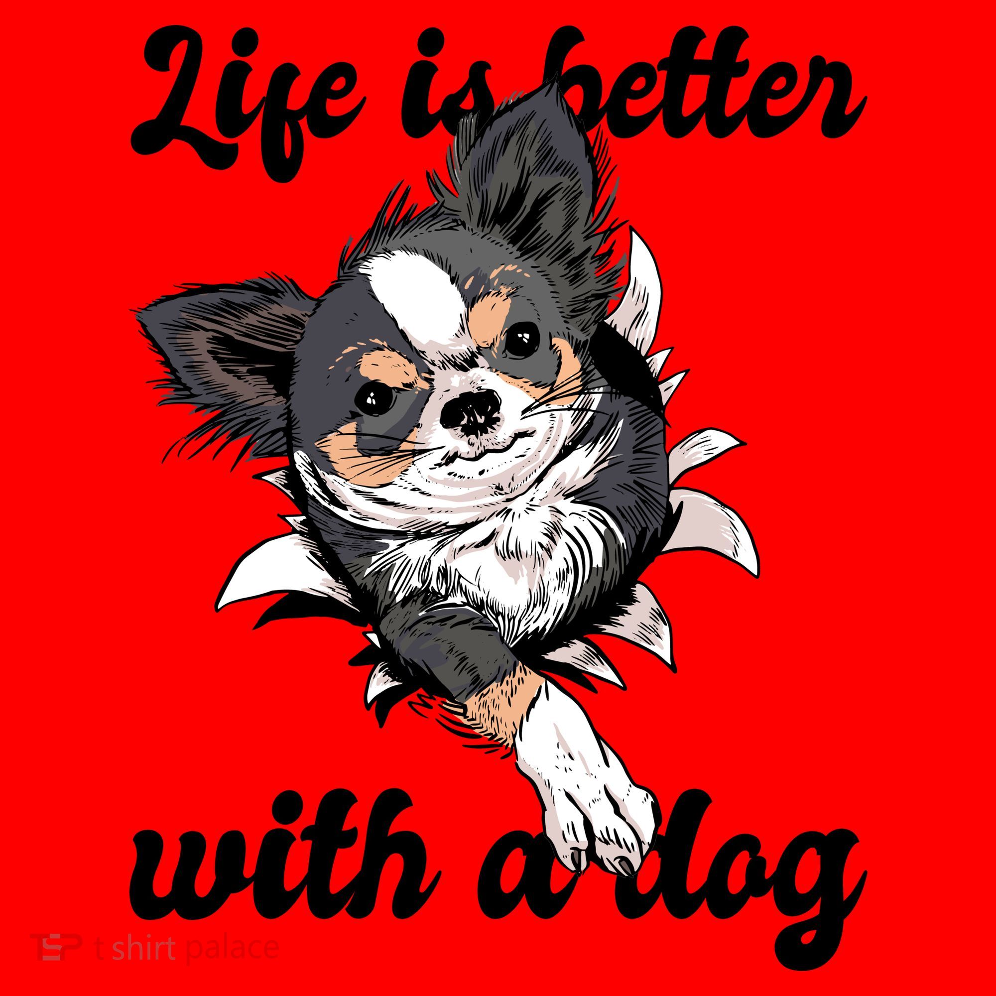 Life Is Better With A Dog Cute Santa Hat