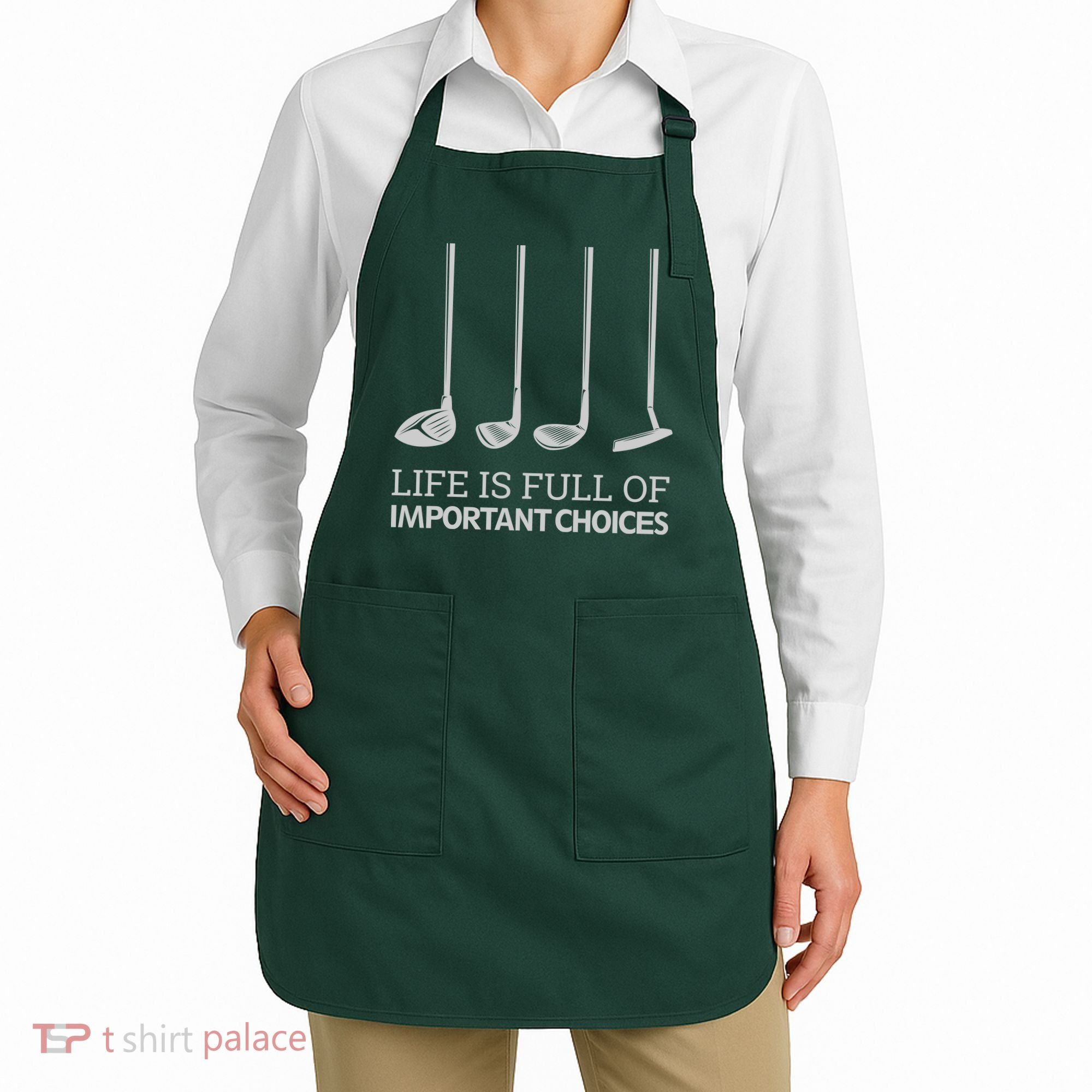 Life Is Full of Important Choices Golf Clubs Apron