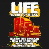 Life Is Full Of Risk Trucker Baby Bodysuit thumb 2