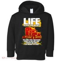 Life Is Full Of Risk Trucker Toddler Hoodie thumb 0