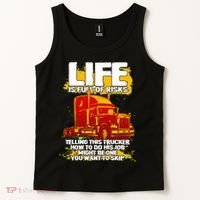 Life Is Full Of Risk Trucker Tank Top thumb 2