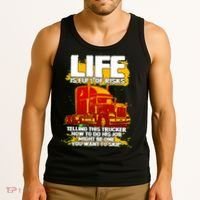 Life Is Full Of Risk Trucker Tank Top thumb 3
