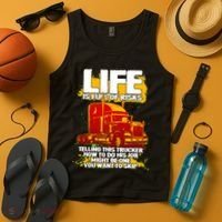 Life Is Full Of Risk Trucker Tank Top thumb 4