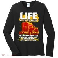 Life Is Full Of Risk Trucker Women's Long Sleeve Shirt thumb 0