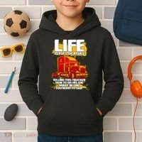 Life Is Full Of Risk Trucker Kids Hoodie thumb 2