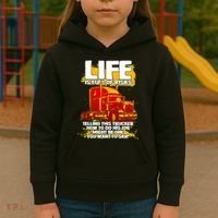 Life Is Full Of Risk Trucker Kids Hoodie thumb 3