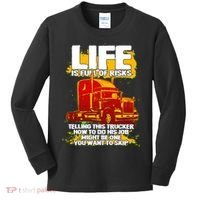 Life Is Full Of Risk Trucker Kids Long Sleeve Shirt thumb 0