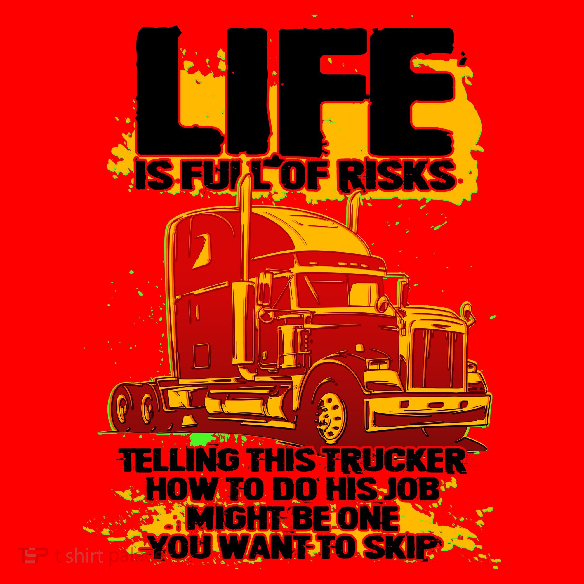 Life Is Full Of Risk Trucker Santa Hat