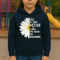 Life Is Just Better When I'm With My Husband Kids Hoodie thumb 3