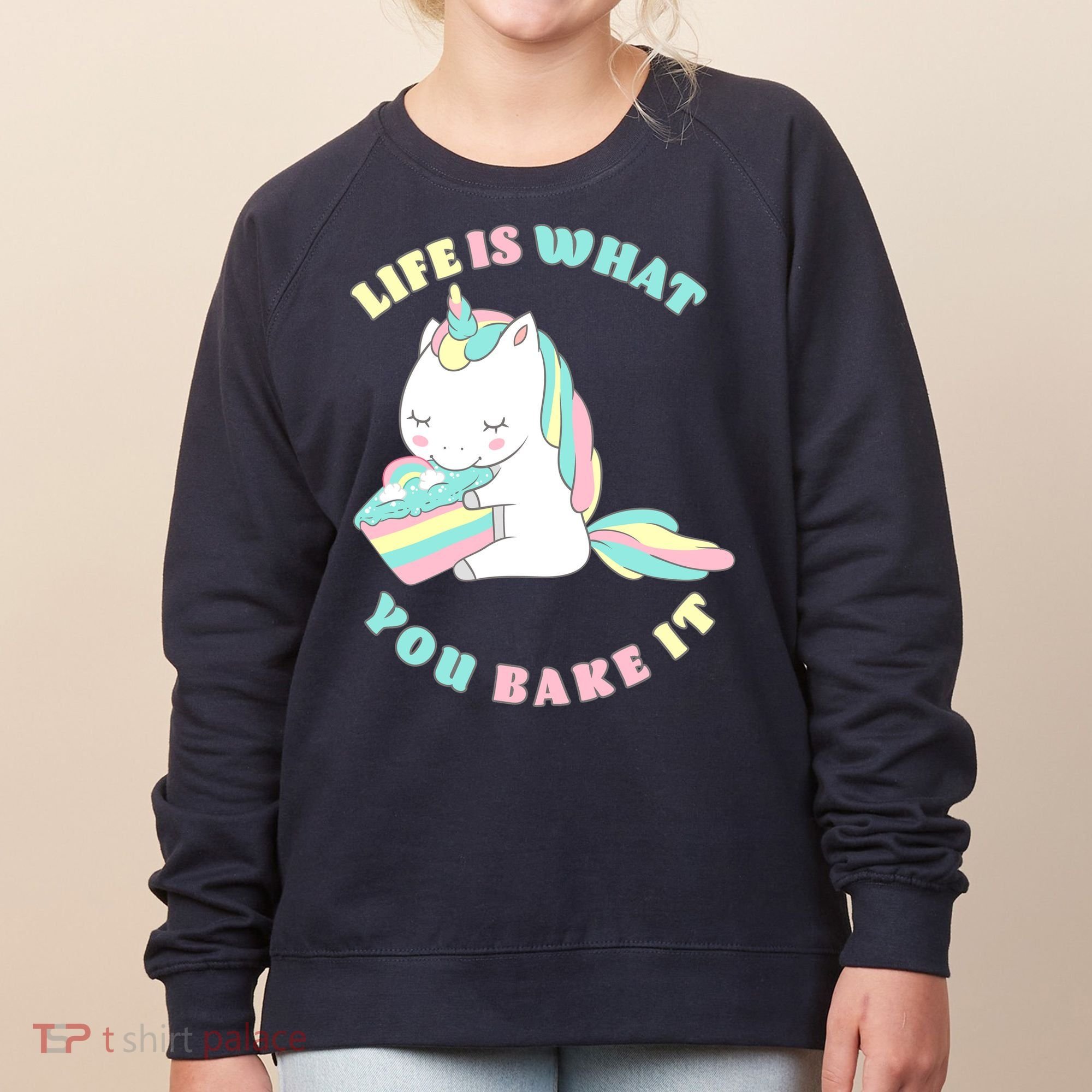 Life Is What You Bake It Unicorn Women's Sweatshirt