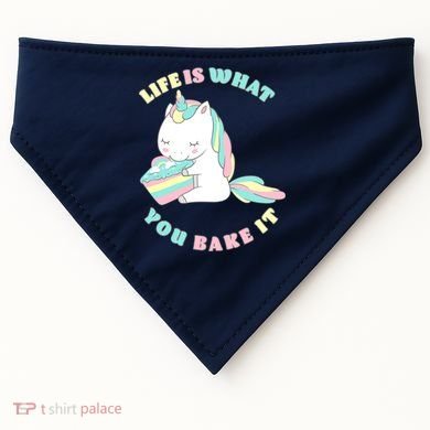 Life Is What You Bake It Unicorn USA-Made Doggie Bandana