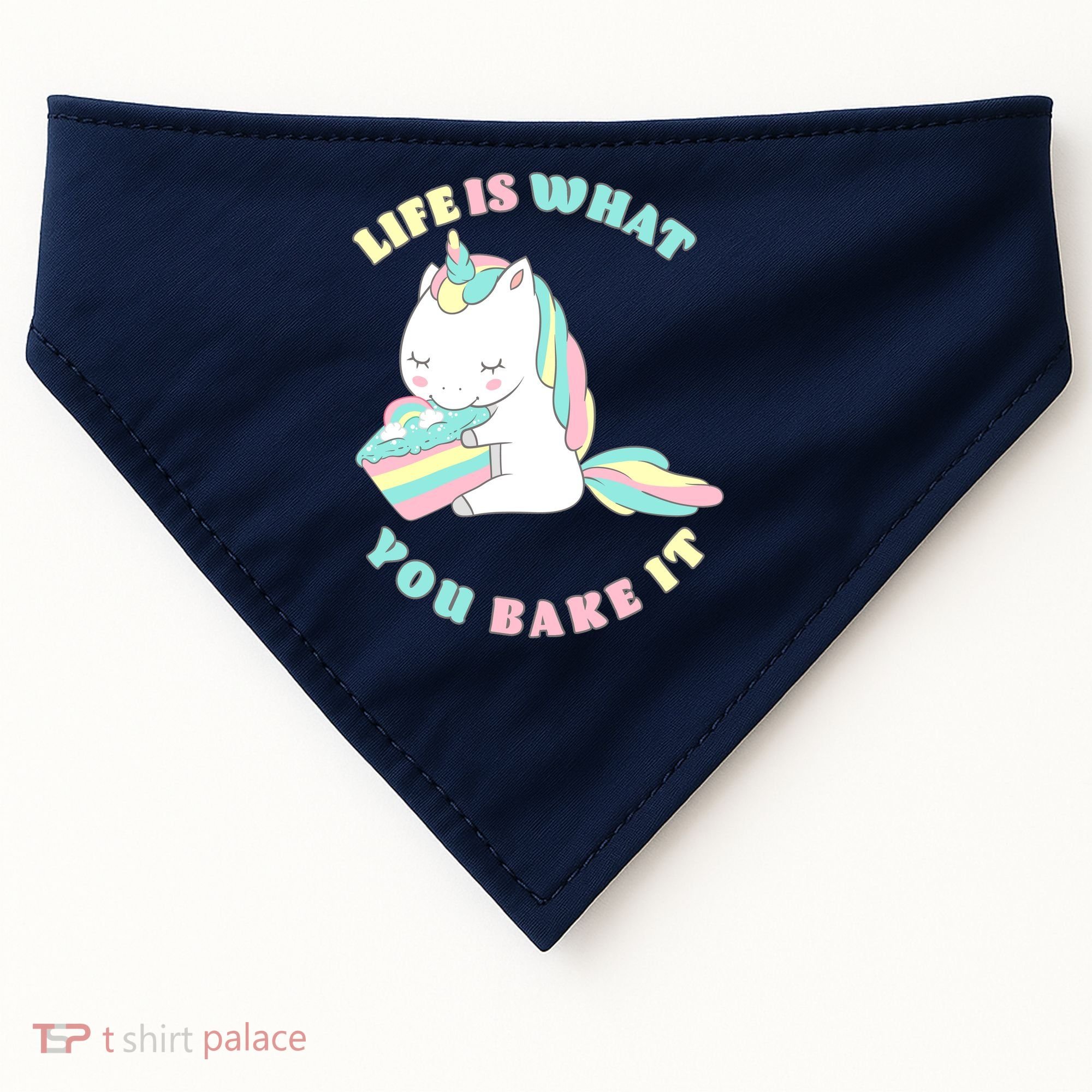 Life Is What You Bake It Unicorn USA-Made Doggie Bandana